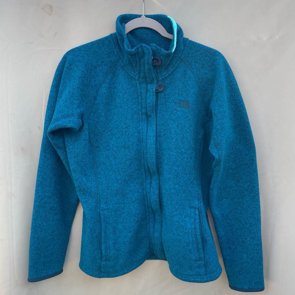 The North Face Crescent Sunset Full Zip Fleece Jacket Button Detail Size Large